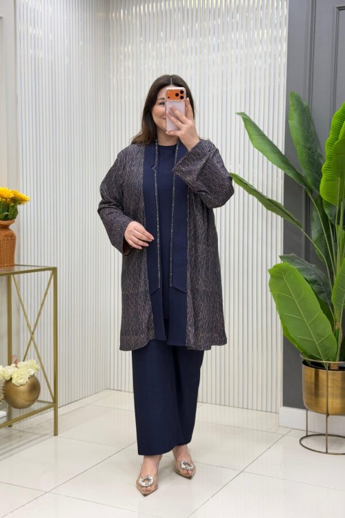 Alev 3lü Takım Lacivert