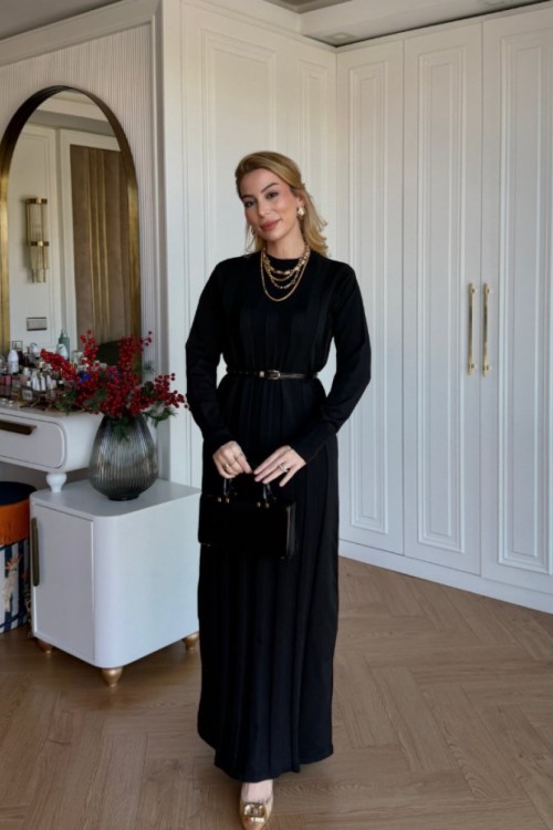 Arzu Triko Elbise Siyah