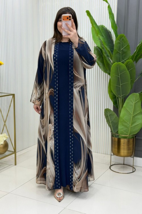 Bergüzar Elbise Lacivert