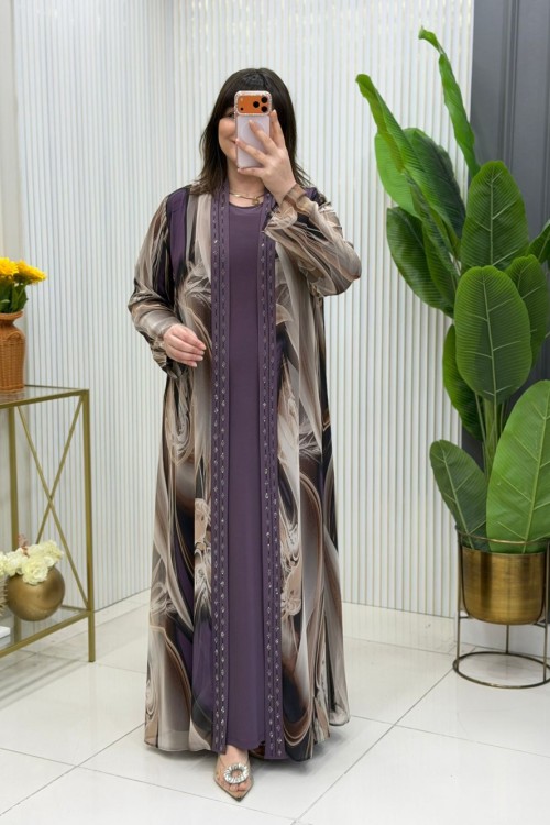 Bergüzar Elbise Lila