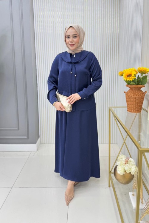 Elçin Etekli Takım Lacivert