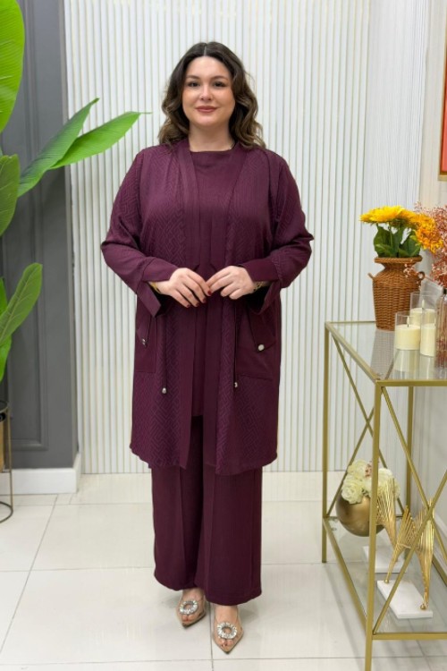 Kayla Üçlü Takım Bordo