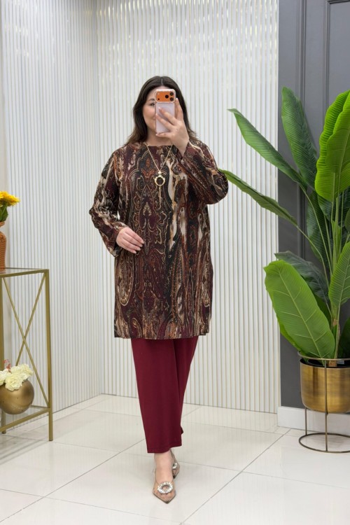 Nejla Tunik Takım Bordo