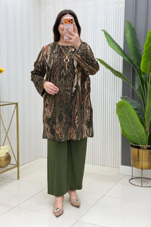 Nejla Tunik Takım Haki