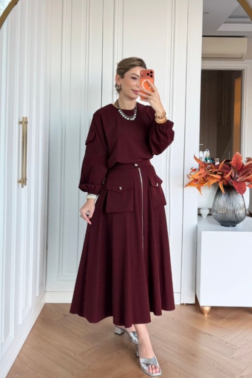 Sertap Etekli Takım Bordo