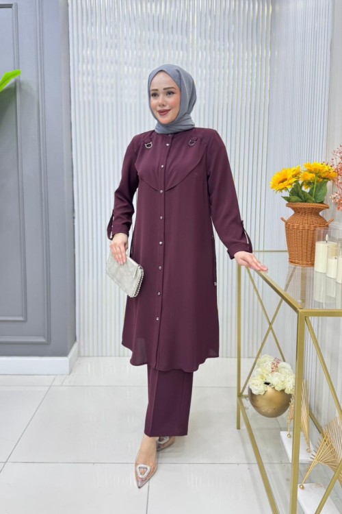 Şura Tunik Takım Bordo