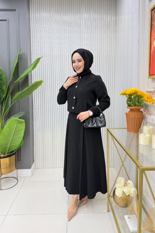Yasemin Etekli Takım Siyah