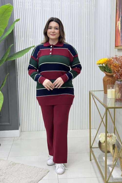 Zerrin Triko Takım Bordo